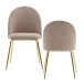 Esszimmerstuhl >WL6.402< (2er-Set) in Beige / gold, Samt - 53x87x50cm (BxHxT)