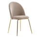 Esszimmerstuhl >WL6.402< (2er-Set) in Beige / gold, Samt - 53x87x50cm (BxHxT)