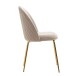 Esszimmerstuhl >WL6.402< (2er-Set) in Beige / gold, Samt - 53x87x50cm (BxHxT)