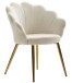 Sessel >WL6.438< in Weiß / Gold, Samt - 47,5x80x53cm (BxHxT)