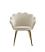 Sessel >WL6.438< in Weiß / Gold, Samt - 47,5x80x53cm (BxHxT)