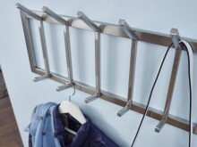 Wandgarderobe >WL6.443< in matt poliert, Metall - 65x30x10cm (BxHxT)