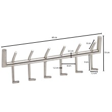 Garderobenleiste >WL6.444< in matt poliert, Metall - 60x19x10cm (BxHxT)