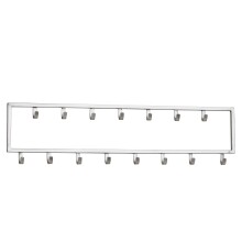 Garderobenleiste >WL6.445< in matt poliert, Metall - 80x20x4cm (BxHxT)
