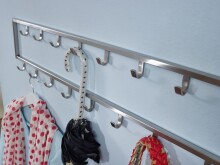 Garderobenleiste >WL6.445< in matt poliert, Metall - 80x20x4cm (BxHxT)