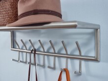 Wandgarderobe >WL6.448< in poliert, Metall - 75x29x30cm (BxHxT)