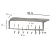 Wandgarderobe >WL6.448< in poliert, Metall - 75x29x30cm (BxHxT)