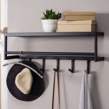 Wandgarderobe >WL6.449< in Schwarz, Metall -...