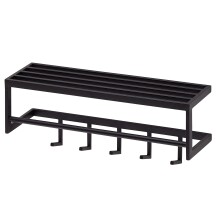 Wandgarderobe >WL6.449< in Schwarz, Metall - 70x20x20cm (BxHxT)