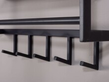 Wandgarderobe >WL6.449< in Schwarz, Metall - 70x20x20cm (BxHxT)