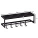 Wandgarderobe >WL6.449< in Schwarz, Metall - 70x20x20cm (BxHxT)