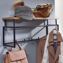 Wandgarderobe >WL6.450< in Mango, Massivholz /...