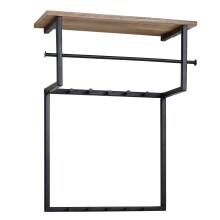 Wandgarderobe >WL6.452< in Mango / Schwarz - 60x76x26 (BxHxT)