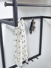 Wandgarderobe >WL6.452< in Mango / Schwarz - 60x76x26 (BxHxT)