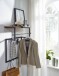 Wandgarderobe >WL6.452< in Mango / Schwarz - 60x76x26 (BxHxT)