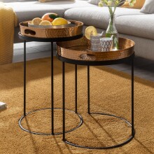 Satztisch >WL6.459< (2-teilig) in Gold / Schwarz,...