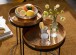 Satztisch >WL6.459< (2-teilig) in Gold / Schwarz, Metall - 45x38cm (HxD)