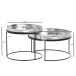 Satztisch >WL6.462< (2-teilig) in Silber / Schwarz, Metall - 33x56cm (HxD)