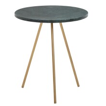 Beistelltisch >WL6.463< in Baroda Grün / gold, Marmor / Metall - 44x38cm (HxD)
