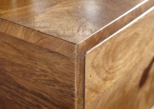 Nachtkonsole >WL6.478< in Mango / Gold, Massivholz / Metall - 40x75x35cm (BxHxT)