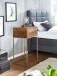 Nachtkonsole >WL6.478< in Mango / Gold, Massivholz / Metall - 40x75x35cm (BxHxT)