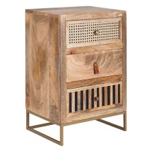 Nachtkommode >WL6.482< in Mango, Massivholz - 40x60x30cm (BxHxT)