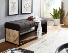 Sitzbank >WL6.487< in Mango / Schwarz - 105x40x40 (BxHxT)