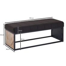 Sitzbank >WL6.487< in Mango / Schwarz - 105x40x40 (BxHxT)