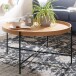 Couchtisch >WL6.493< in Eiche / schwarz, furniert / Metall - 40x78cm (HxD)