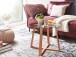 Couchtisch >WL6.494< in Eiche, Glas / Massivholz - 47x58cm (HxD)