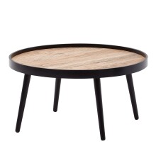 Couchtisch >WL6.496< in Schwarz, Holzwerkstoff - 40x76cm (HxD)