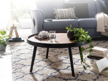 Couchtisch >WL6.496< in Schwarz, Holzwerkstoff - 40x76cm (HxD)