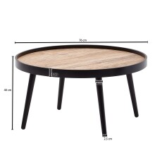 Couchtisch >WL6.496< in Schwarz, Holzwerkstoff - 40x76cm (HxD)