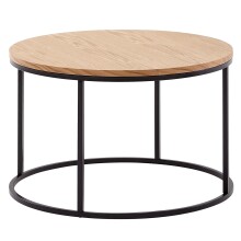 Couchtisch >WL6.511< in Eiche / schwarz, furniert / Metall - 45x70cm (HxD)