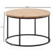 Couchtisch >WL6.511< in Eiche / schwarz, furniert / Metall - 45x70cm (HxD)