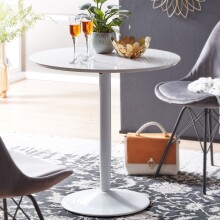 Esstisch >WL6.504< in Weiß, Holzwerkstoff / Metall - 74x75cm (HxD)
