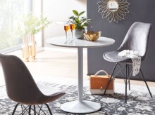 Esstisch >WL6.504< in Weiß, Holzwerkstoff / Metall - 74x75cm (HxD)
