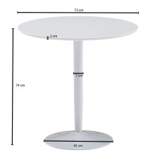 Esstisch >WL6.504< in Weiß, Holzwerkstoff / Metall - 74x75cm (HxD)