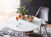 Esstisch >WL6.504< in Weiß, Holzwerkstoff / Metall - 74x75cm (HxD)