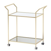 Servierwagen >WL6.505< in Gold, Metall / Glas - 73x78x37cm (BxHxT)