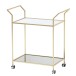 Servierwagen >WL6.505< in Gold, Metall / Glas - 73x78x37cm (BxHxT)