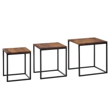 Satztisch >WL6.520< (3-teilig) in Sheesham - 40x42x40 (BxHxT)