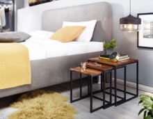 Satztisch >WL6.520< (3-teilig) in Sheesham - 40x42x40 (BxHxT)