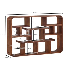 Wandregal >WL6.529< in Sheesham, Massivholz - 80x55x12cm (BxHxT)