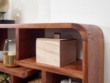 Wandregal >WL6.529< in Sheesham, Massivholz - 80x55x15cm (BxHxT)