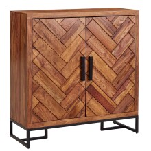 Schuhschrank >WL6.530< in Sheesham / Schwarz - 100x105x40 (BxHxT)