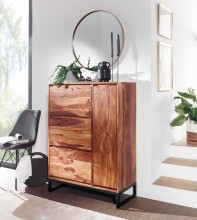 Schuhkommode >WL6.531< in Sheesham - 88x120x40 (BxHxT)