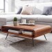 Couchtisch >WL6.534< in Sheesham, Massivholz / Edelstahl - 90x30x55cm (BxHxT)