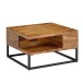 Couchtisch >WL6.535< in Sheesham, Massivholz / Edelstahl - 60x35x60cm (BxHxT)