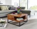 Couchtisch >WL6.535< in Sheesham, Massivholz / Edelstahl - 60x35x60cm (BxHxT)